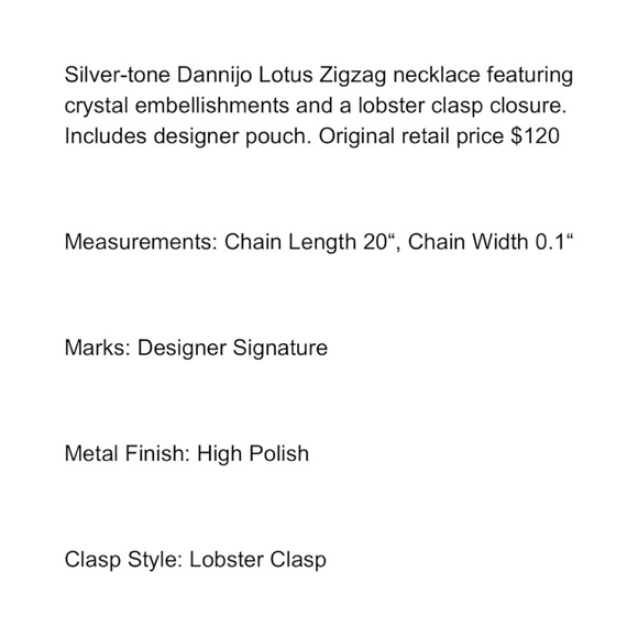 Dannijo Lotus Swarovski Crystal Silver Choker Necklace Adjustable - Picture 4 of 5